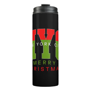 New York City New York Frohe Weihnachten Reise Ges Thermosbecher