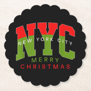 New York City New York Frohe Weihnachten Reise Ges Untersetzer
