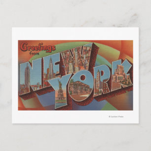 New York City, New York - Großbuchstaben - Szenen  Postkarte