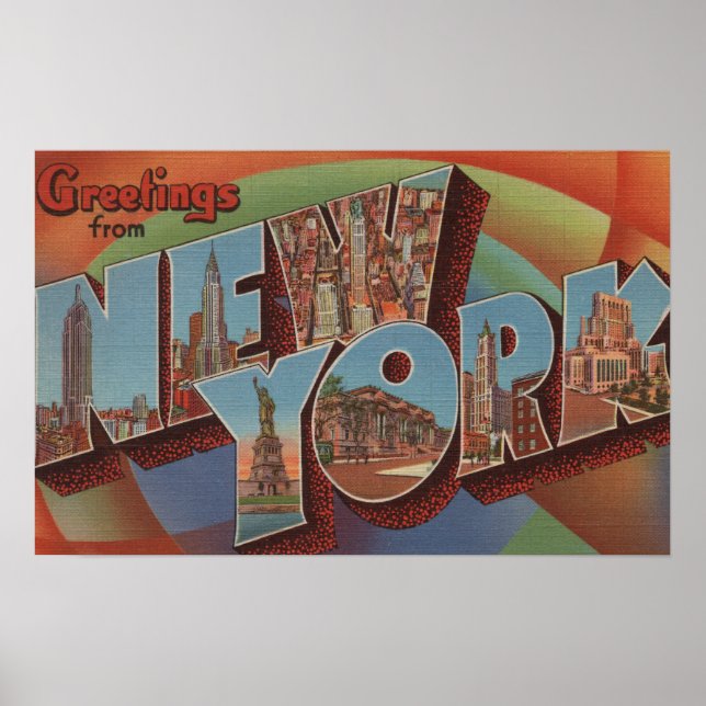 New York City, New York - Große Briefszenen Poster (Vorne)