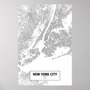 New York City, New York (schwarz auf weiß) Poster