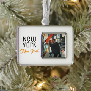 New York City, New York Souvenir Rahmen-Ornament Silber