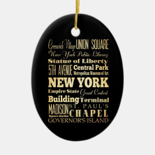 New York City, New York State Typografie Kunst Keramikornament