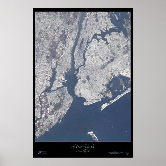 New York City, New Yorker Satellitenposter Poster (Vorne)