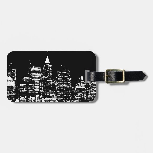 New York City Night Gepäckanhänger (Vorderseite horizontal)