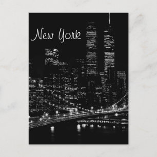 New York City Night Postcard Postkarte