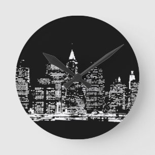 New York City Night Runde Wanduhr