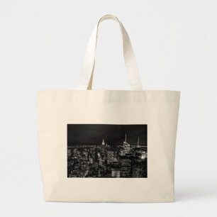 New York City Night Skyline Jumbo Stoffbeutel