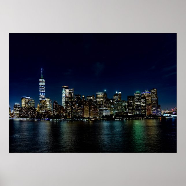 New York City Night Skyline Poster (Vorne)