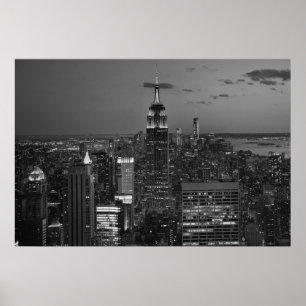 New York City Night Skyline Poster