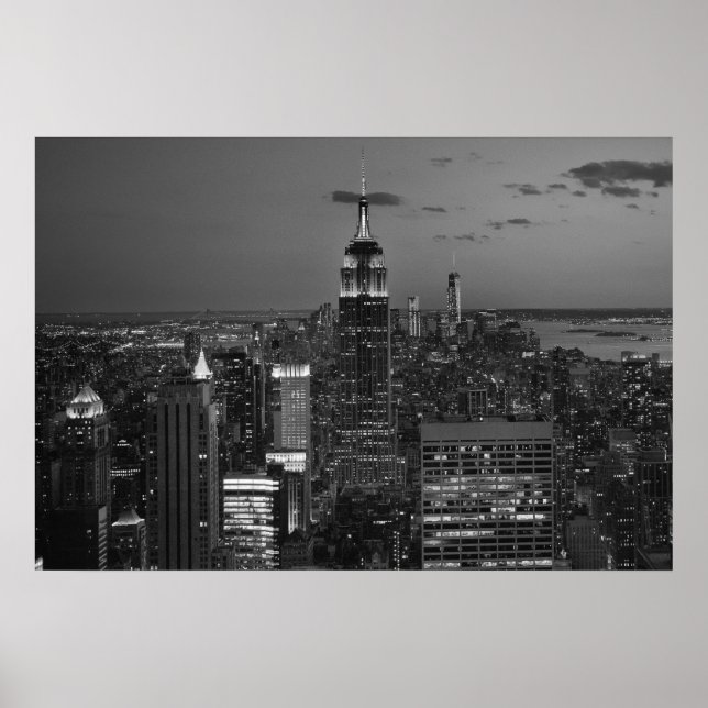 New York City Night Skyline Poster (Vorne)