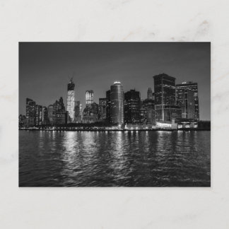 New York City Night Skyline Postkarte