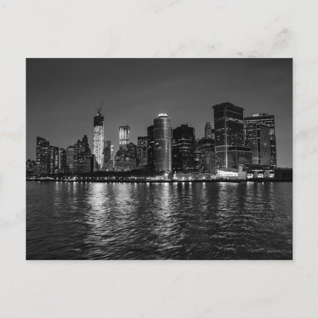 New York City Night Skyline Postkarte (Vorderseite)