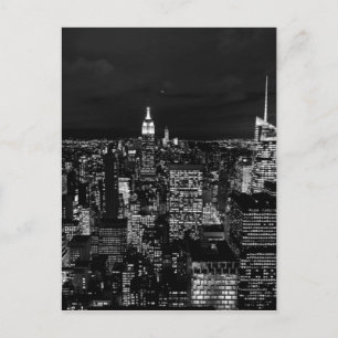 New York City Night Skyline Postkarte