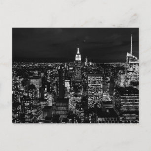 New York City Night Skyline Postkarte