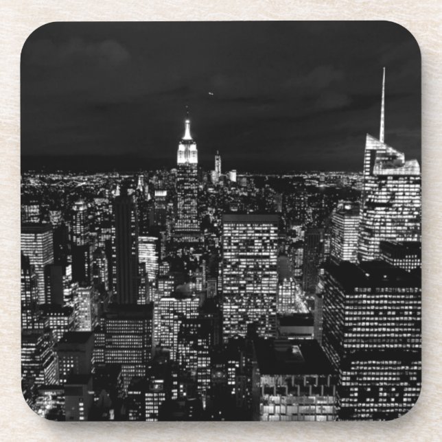 New York City Night Skyline Untersetzer (Vorderseite)
