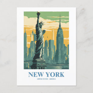 New York City Nostalgic Travel Postkarte