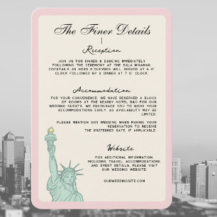 New York City NY Hochzeitsdetails Beilage Begleitkarte
