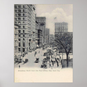 New York City, NY, Manhattan, Broadway, Vintag Poster