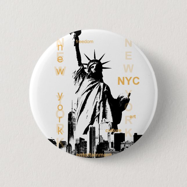 New York City Ny Nyc Statue of Liberty Button (Vorderseite)