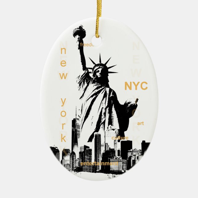 New York City Ny Nyc Statue of Liberty Keramikornament (Vorne)