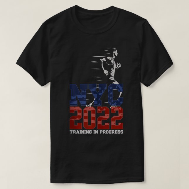 New York City NYC 2022 Marathon Training In Progre T-Shirt (Design vorne)