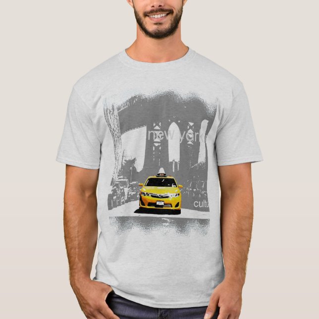 New York City Nyc Brooklyn Bridge Yellow Taxi Mens T-Shirt (Vorderseite)