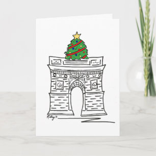 New York City NYC Christmas Tree Washington Square Feiertagskarte