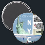New York City Nyc Elegant Modern Template Circle Magnet<br><div class="desc">New York City Nyc Elegant Modern Template Circle Magnet.</div>