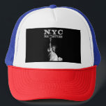 New York City Nyc Elegant Truckerkappe<br><div class="desc">Manhattan Liberty Statue New York City Nyc Elegant Distressed Text Template Trucker Hat.</div>