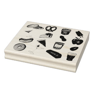 New York City NYC Foods Pizza Bagel Lox Cheesecake Gummistempel