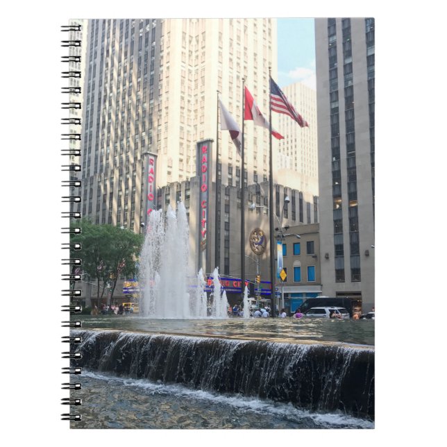 New York City NYC Fountain Sixth Avenue Fotografie Notizblock (Vorderseite)