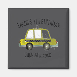 New York City Nyc Gelbes Taxi Geburtstagsfeier  Magnet