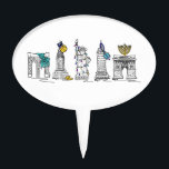 New York City NYC Hanukkah Chanukah Sehenswürdigke Tortenaufsätze<br><div class="desc">Eine originelle Brien-and-Tinte-Illustration verschiedener New Yorker Sehenswürdigkeiten,  die für die Urlaubssaison "gekleidet" sind. Ideal für Hanukkah Unterhaltung! Sehen Sie nicht,  wonach Sie suchen? Brauchen Sie Hilfe bei der Anpassung? Kontaktieren Sie Rebecca,  um etwas für Sie entworfen zu haben.</div>