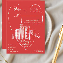 New York City NYC Hochzeit RSVP Beilagekarte Begleitkarte