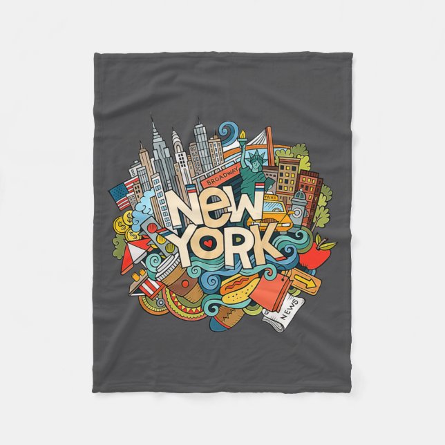 New York City Nyc Iconic Skyline Big Gift So _1  Fleecedecke (Vorderseite)