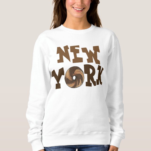 New York City NYC Marble Rye Bagel Sweatshirt (Vorderseite)