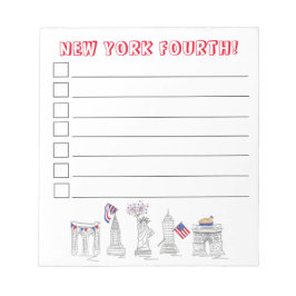 New York City NYC Patriotic 4. Juli zu tun Liste Notizblock