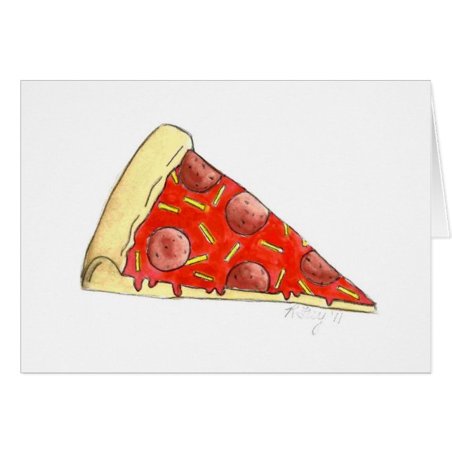 New York City NYC Pepperoni Pizza Slice Card (Vorderseite (Horizontal))
