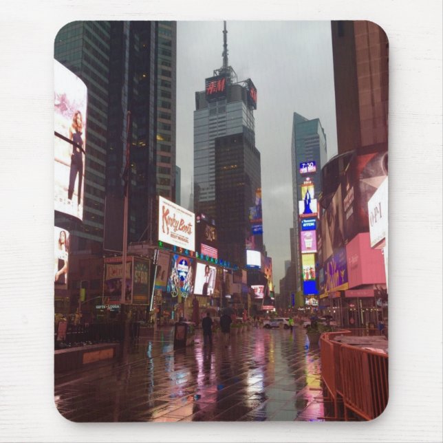 New York City NYC Rainy Times Square Foto Mousepad (Vorne)