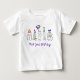 New York City NYC Sehenswürdigkeiten Geburtstagspa Baby T-shirt