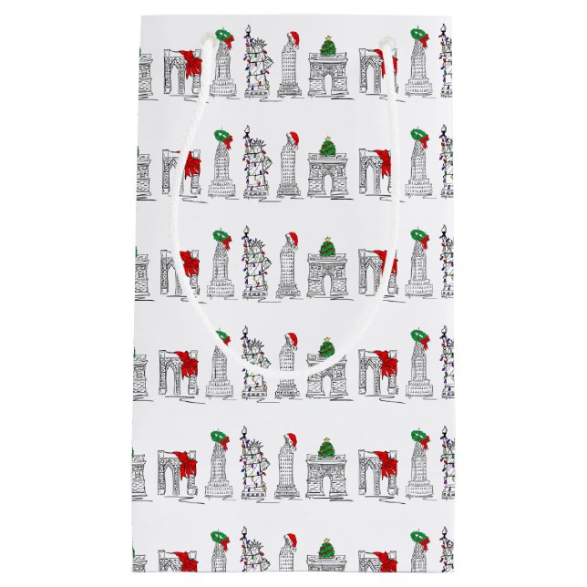 New York City NYC Sehenswürdigkeiten Weihnachten W Kleine Geschenktüte (Vorderseite)