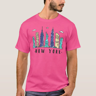 New York City NYC Skyline NY Watercolor Souvenir G T-Shirt