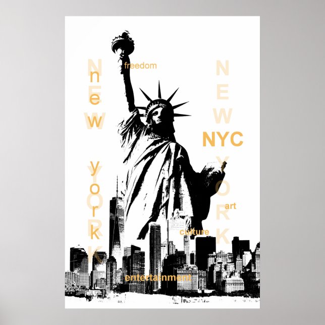 New York City nyc Statue of Liberty Pop Art Poster (Vorne)