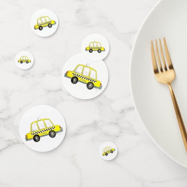 New York City NYC Yellow Checkered Taxi Car Car Ca Konfetti (Gruppe)