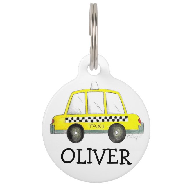 New York City NYC Yellow Checkered Taxi Car Car Ca Tiermarke (Vorderseite)