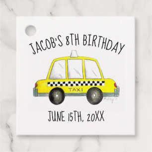 New York City NYC Yellow Taxi Cab Birthday Party Geschenkanhänger