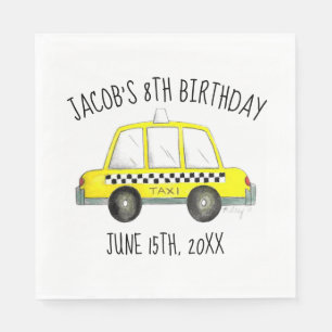 New York City NYC Yellow Taxi Cab Birthday Party Serviette