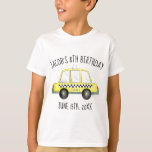 New York City NYC Yellow Taxi Cab Birthday Party T-Shirt<br><div class="desc">Das Design bietet eine originelle Aquarellbild eines klassischen, in New York City schachbrettgelben Taxi. Persönlich gestalten Sie Ihre Veranstaltung mit Ihren Informationen. Ideal für eine Geburtstagsparty zum NYC-Thema oder andere Feiern. Dieses Taxi-Design ist auch für andere Produkte, einschließlich der Koordination von Party-Artikel. Sehen Sie nicht, wonach Sie suchen? Brauchen Sie...</div>