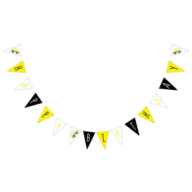 New York City NYC Yellow Taxi Cab Birthday Party Wimpelkette (Alle)